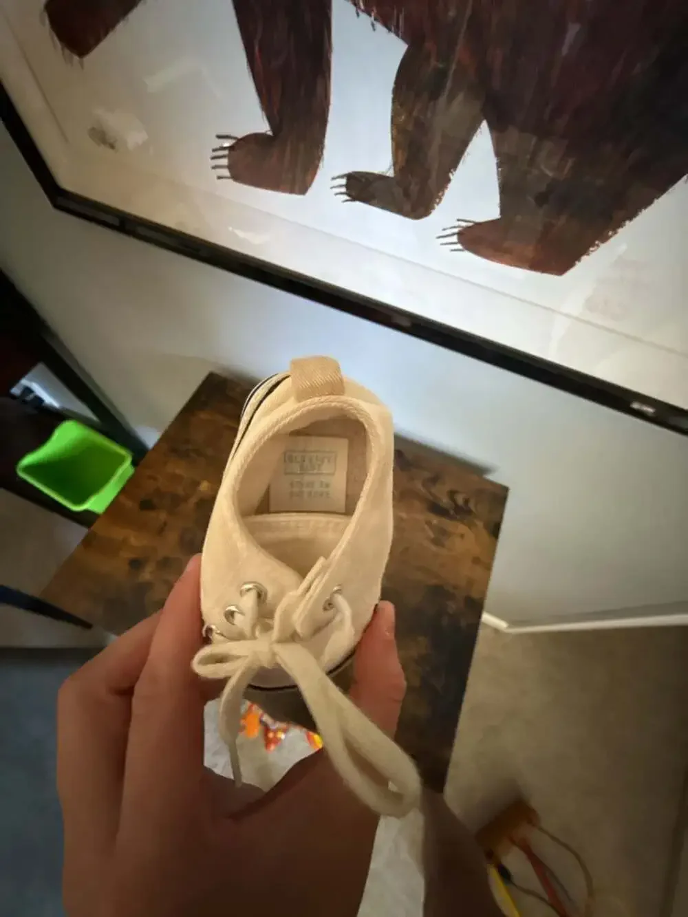 Old Navy Baby White Canvas Crib Sneakers